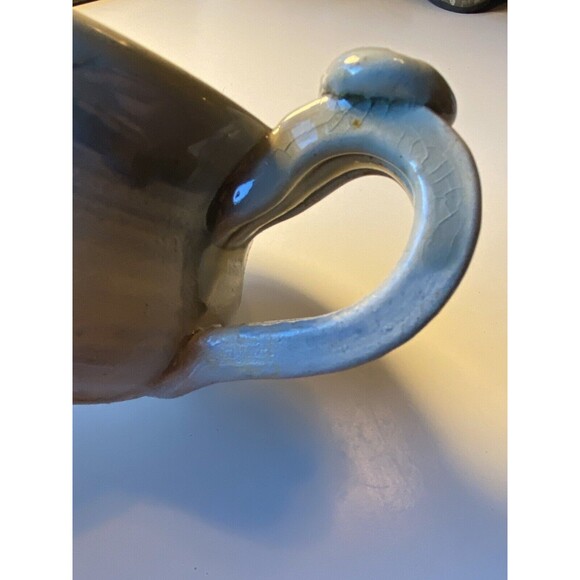 Nice Handmade Pottery Signed Shooting Stars Gray High End Coffee Mug Minty - Picture 6 of 10